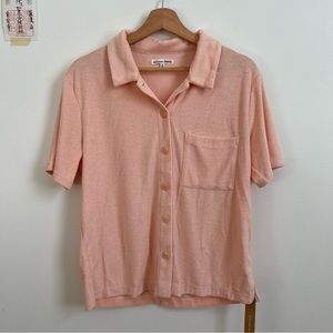 Reformation jeans Terry Short Sleeve Button Up